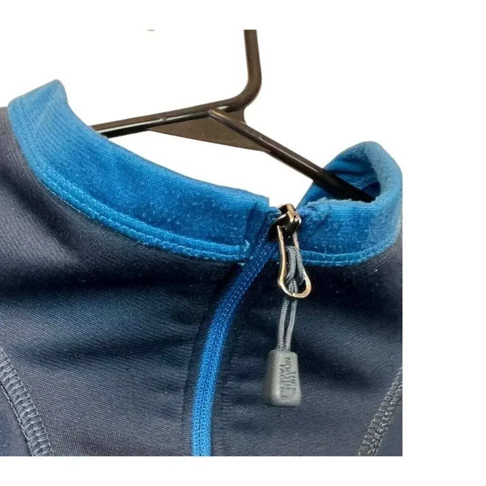 The North Face Mens Long Sleeve Quarter Zip Jacket Sz XL Blue Fleece